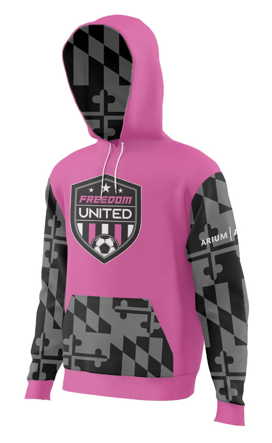 Personalized Pink/Gray MD Flag Hoodie